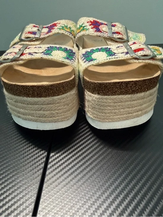 🌸 Dirty Laundry Crochet Platform Sandals Size 39 (US 8.5) Boho Floral 🌸 - Picture 5 of 10
